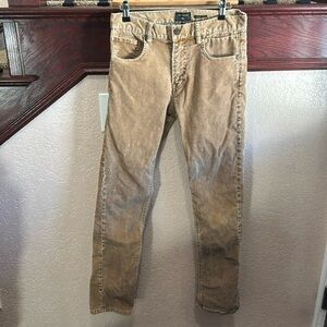 Quicksilver Mens 28 Straight Tapered Tan Corduroy Skater Casual Surfer Pants